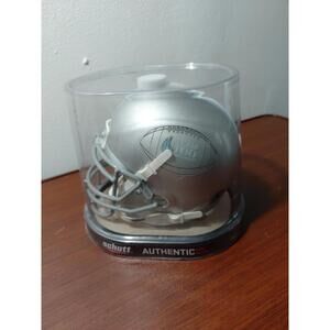 Schutt authentic mini football helmet featuring a silver design with a "Team 100